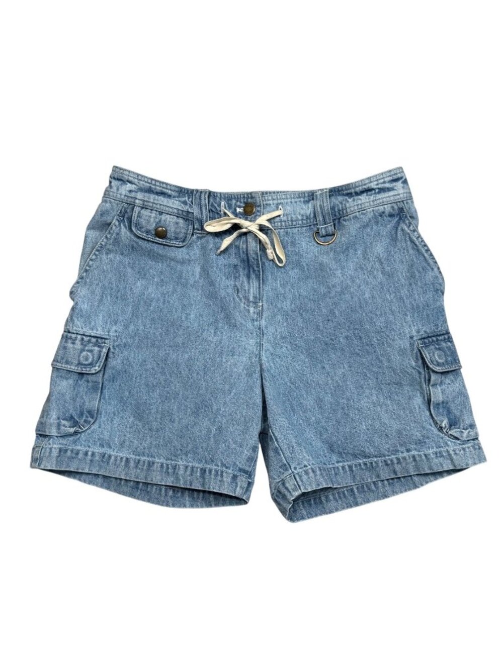 Vintage 90s Jones New York Cargo Utility Denim Shorts Womens 10 Petite Medium Wa